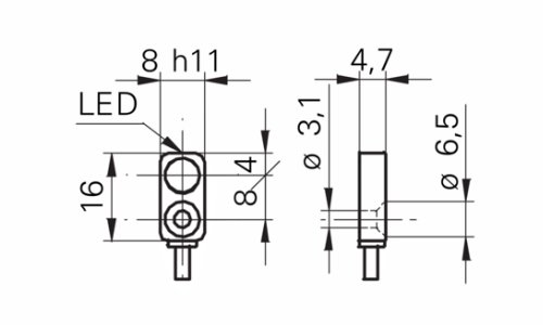 IFFM 08N37A6L 接近開關(guān)傳感器的尺寸圖